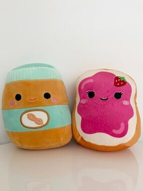 Squishmallows Peanut Butter & Jelly 5” Set, PB&J Plush Pair Mini Stuffed Animals
